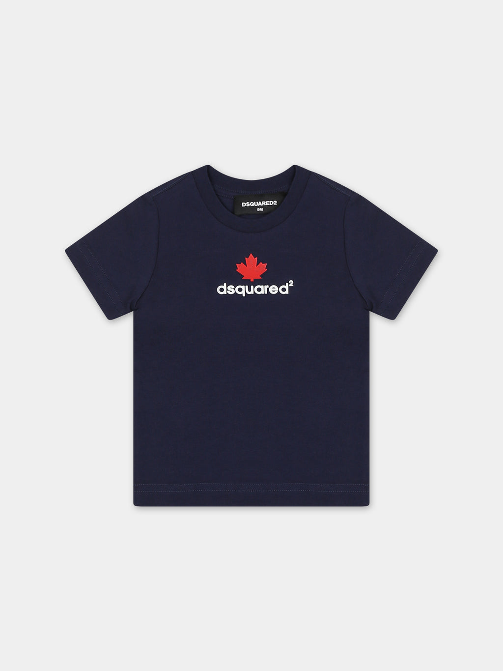 T-shirt blu per neonati con logo